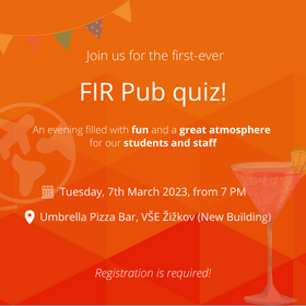 FIR Pub quiz on March 7!